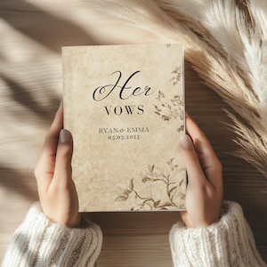 Elegant Wedding Vows Journal, Custom His and Her Vow Books. Custom Vows Notebook, Personalized Wedding Vow Book, Bride and Groom Vows Book