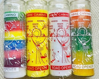 Road Opener Glass candle,Prosperity, Abre Caminos Vela