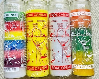 Road Opener Glass candle,Prosperity, Abre Caminos Vela