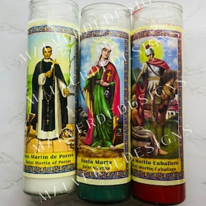 San Martin De Porres, Santa Marta, San Martin Caballero, Religious Candle, Saint Marta, Saint Martin of Porres