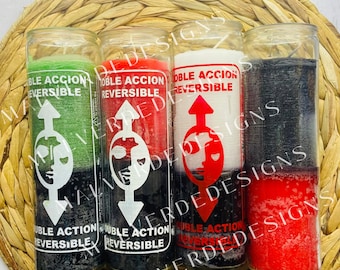 Reversible Glass Candles, Reversible Cleansing Candle, Clean Witchcraft, Velas de Vidrio Reversibles, Vela Reversible, Brujería Limpia