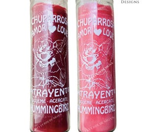 Chuparosa Love candle, Hummingbird candle, Vela de chuparosa, Vela de amor, Love spell, Come to Me, Ven a mi