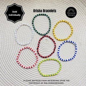 Orisha Santeria Eleke Bracelet, Obatala, Ogun, Orula, Yemaya, Elegua, Oshun, Protection Bracelet,Orisha Santería Eleke Pulsera De Protección