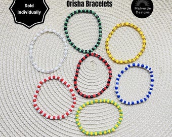 Orisha Santeria Eleke Bracelet, Obatala, Ogun, Orula, Yemaya, Elegua, Oshun, Protection Bracelet,Orisha Santería Eleke Pulsera De Protección