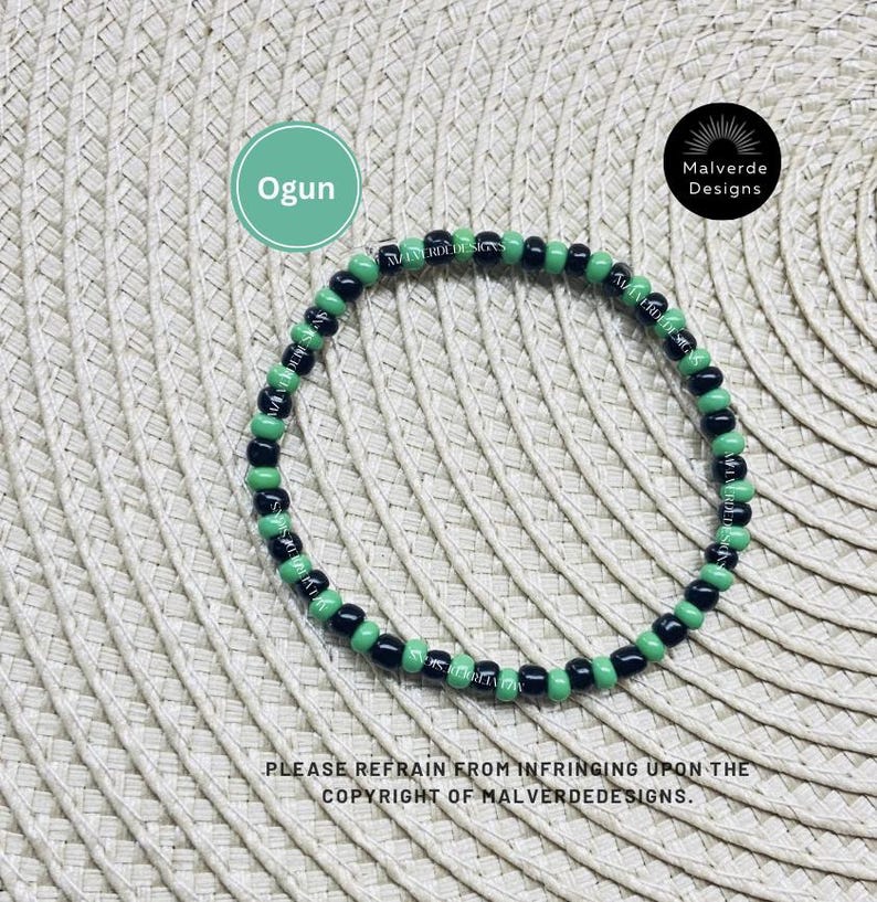 Pulsera Orisha Santería Eleke, Obatala, Ogun, Orula, Yemaya, Elegua, Oshun, Pulsera de Protección,Orisha Santería Eleke Pulsera De Protección imagen 2