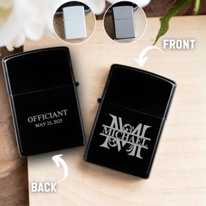 Custom Engraved Lighter For Officiant, Personalized Officiant Gift, Officiant Proposal, Will You Marry Us,Will You Be Our Officiant, NO FUEL