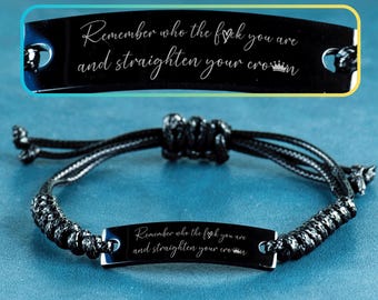 Self Reminder Bracelet, Remember Who You Are, Self Love, Inspirational Bracelet, Christmas Gift, Mental Health, Birthday Gift, Hug Bracelet