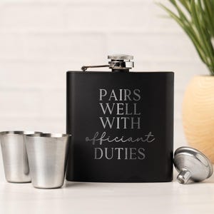 Engraved Flask Set For Officiant,Officiant Gift,Officiant Proposal,Will You Marry Us,Will You Be Our Officiant,Wedding Party Gifts,Christmas