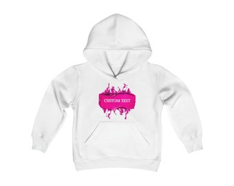 Pink Streak Custom Youth Blend Hooded Sweatshirt - Ultra-Soft Fleece, Kangaroo Pocket, Reinforced Neck