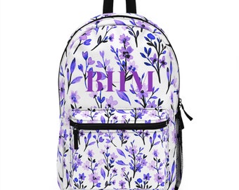 Sac à dos à fleurs violettes