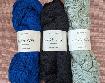 Bouretteseide, Soft Silk von BC Garn, reines Seidengarn, Sommergarn,   100 g, Lauflänge ca. 350 m, Nadelstärke 3 -4 mm