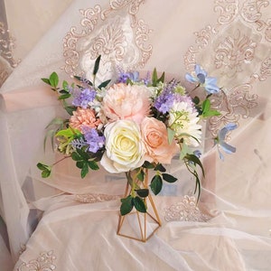 Boho&hippie Wedding/Spring Rose Bouquet/Fall Rustic Wedding Bouquet/Bridal and Bridesmaids Bouquet/Wedding decor/Silk Flower Wedding Bouquet image 1