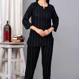 100% Viscose Rayon Printed Night Suit for Women, Easy Washable, Machine  Wash,regular Size Suit, Women Night Dress, Women Night Suit Black - Etsy