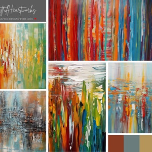 Frame TV Digital Art Bundle Abstract Modern Summer Spring Oil Painting Minimalist Colorful Collection 4K Instant Download Pack