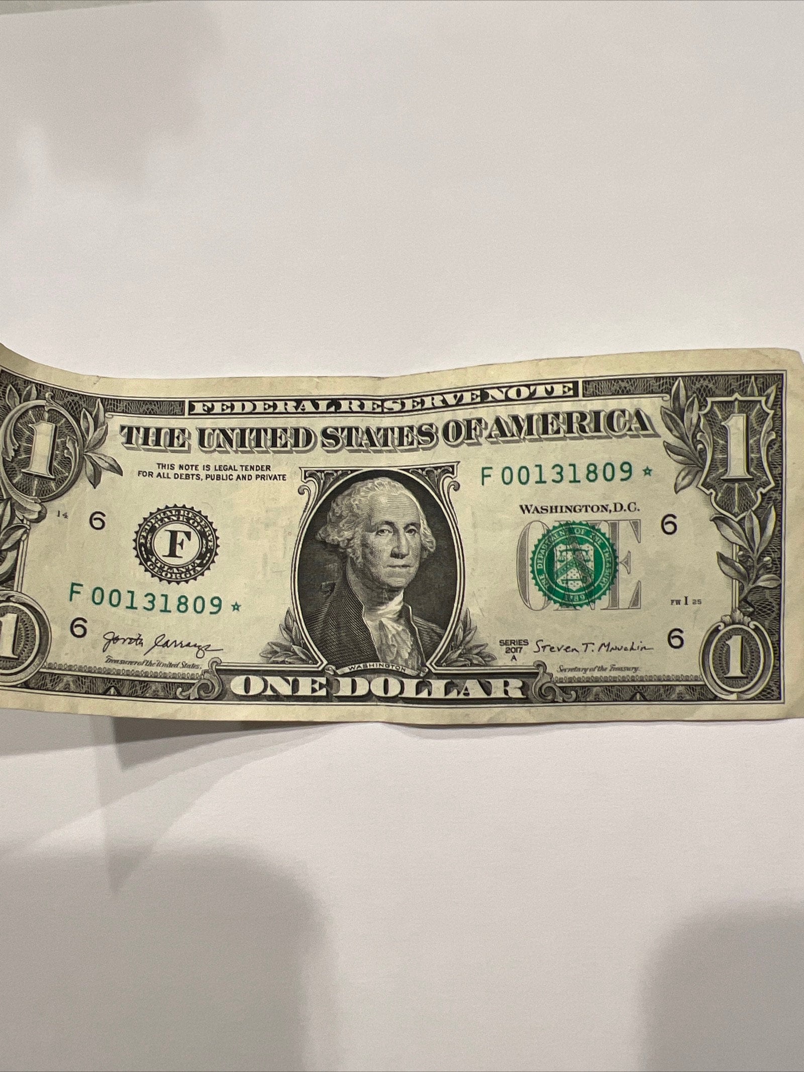 2013 High Serial Number Trinary 1 Dollar Bill