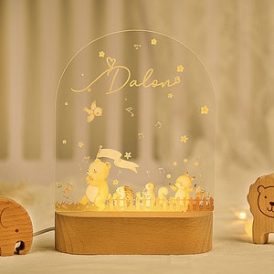 Personalized night light for baby, baby gift birth, night light baby, cute animal night lamp image 8