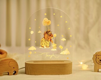 Personalized Night Light,Christmas Gift,Baby Shower Gift,Mom Gift,Bedside Lamp,Baby Gift,Nursery Decor,Personalized Gift