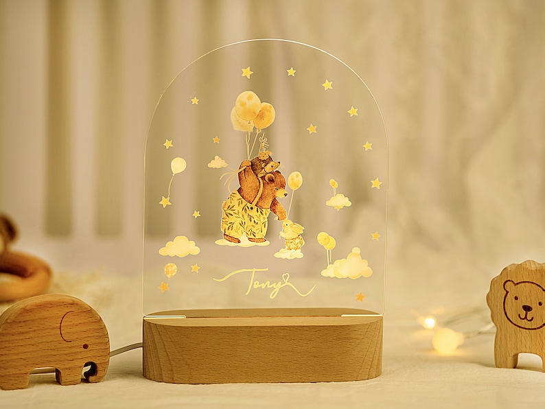 Personalized Night Light,Christmas Gift,Baby Shower Gift,Mom Gift,Bedside Lamp,Baby Gift,Nursery Decor,Personalized Gift zdjęcie 1