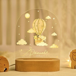 Personalized night light for baby, baby gift birth, night light baby, cute animal night lamp image 7