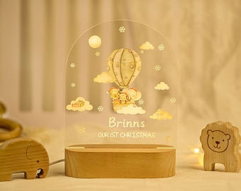 Personalised Baby Night Lights, Cute Night Lights, Customised Baby Girl Gifts, Christmas Gifts, Newborn Party Gifts