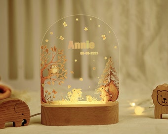 Personalized night light for baby, baby gift birth, night light baby, cute animal night lamp,Gift for Kids
