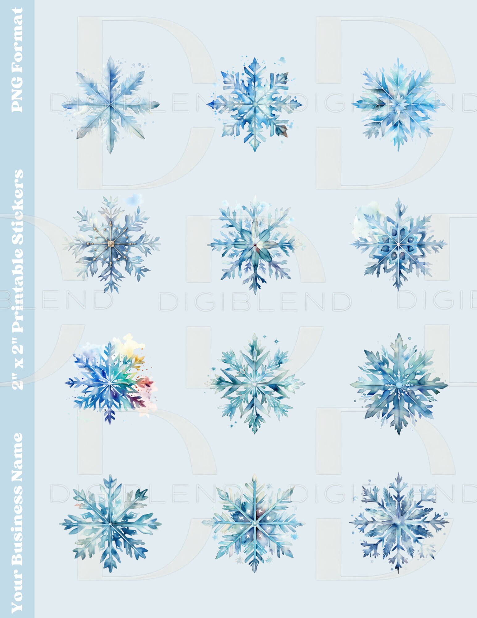 Digiblend Digital Paper Snowflake 12PNG - Etsy