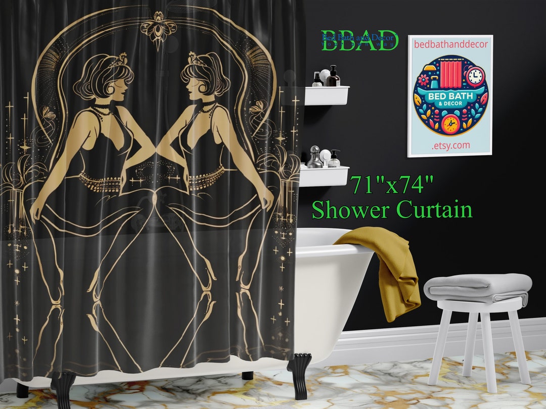 Art Deco Flapper Shower Curtain - Vintage 1920s Bathroom Decor ...
