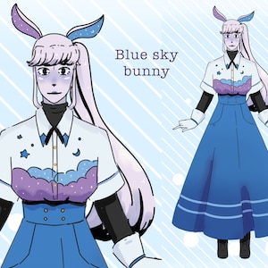 blue cloud bunny vtube model