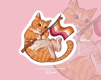 Lesbian Pride Cat - Sticker