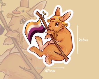 Non-Binary Pride Bunny - Sticker