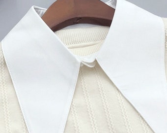 pure simple plain white fake collar / Cotton neckcover / Removable Fake shirt Collar / Detachable Collar /one piece / integral fake shirt