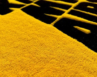Nike Airmax Yellow handtufted Rug, 100% Newzeland wool rug, handtufted Rug,Minimalist Rug,diy rug,hand tuft rug,tufting rug handmade,nike