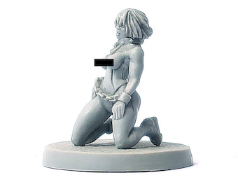 Captured Girl miniature 28mm, slave girl, submissive girl