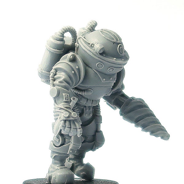 Heavy Diving Suite miniature, 28mm resin sci-fi grimdark