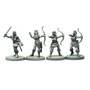 Female Celtic Archers miniature set, 28mm resin