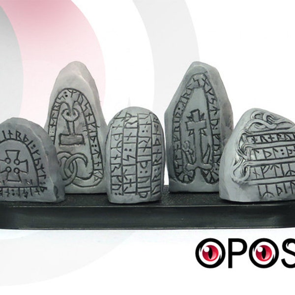 Stones of runes, terrain for tabletop wargame, SAGA, 28mm resin