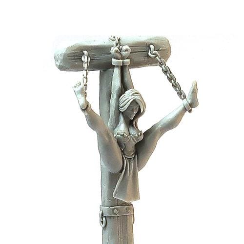 Girl on Pillory miniature, 28mm fantasy resin wargame