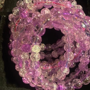 Cracked clear glass bead collection