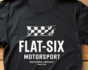 -shirt de sport automobile Flat-Six | T-shirt de course de voitures de sport allemandes