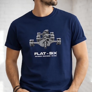Maglietta con motore boxer a sei cilindri raffreddato ad aria / Maglietta sportiva tedesca con motore posteriore per appassionati