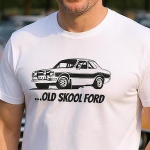 Koszulka Old Skool Ford, koszulka z klasycznym samochodem z lat 70.