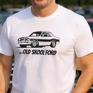Old Skool Ford Escort, RS2000, Mexico, MK1 escort, Rally Car, British Classic Car T-shirt, Classic Car Gifts, Vintage Ford Shirt, 1970s cars