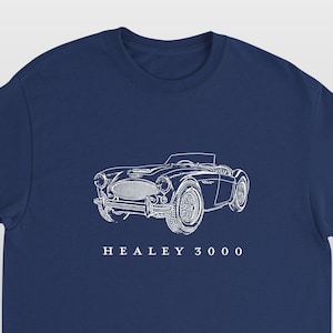 ビンテージ オースチン ヒーレー 3000 デザイン T シャツ、英国クラシックカー T シャツ、男性用カー T シャツ、お父さん用カー T シャツ、クラシックカー シャツ、英国ギフト