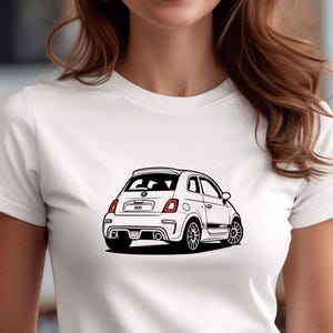 Italian Hot Hatch Silhouette T-Shirt, Car tshirt gift, T shirt for fiat fans, Abarth fans tee, Fiat 500 inspired, unisex fit