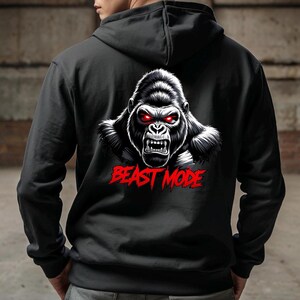 Beast Mode Gorilla Hoodie: Fitness Gym Workout - Gildan
