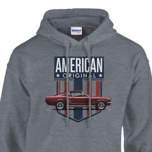 Hoodie for mustang fans, American Original, mustang inspired hoodie, car gift, black car hoodie, muscle car, car lover gifts