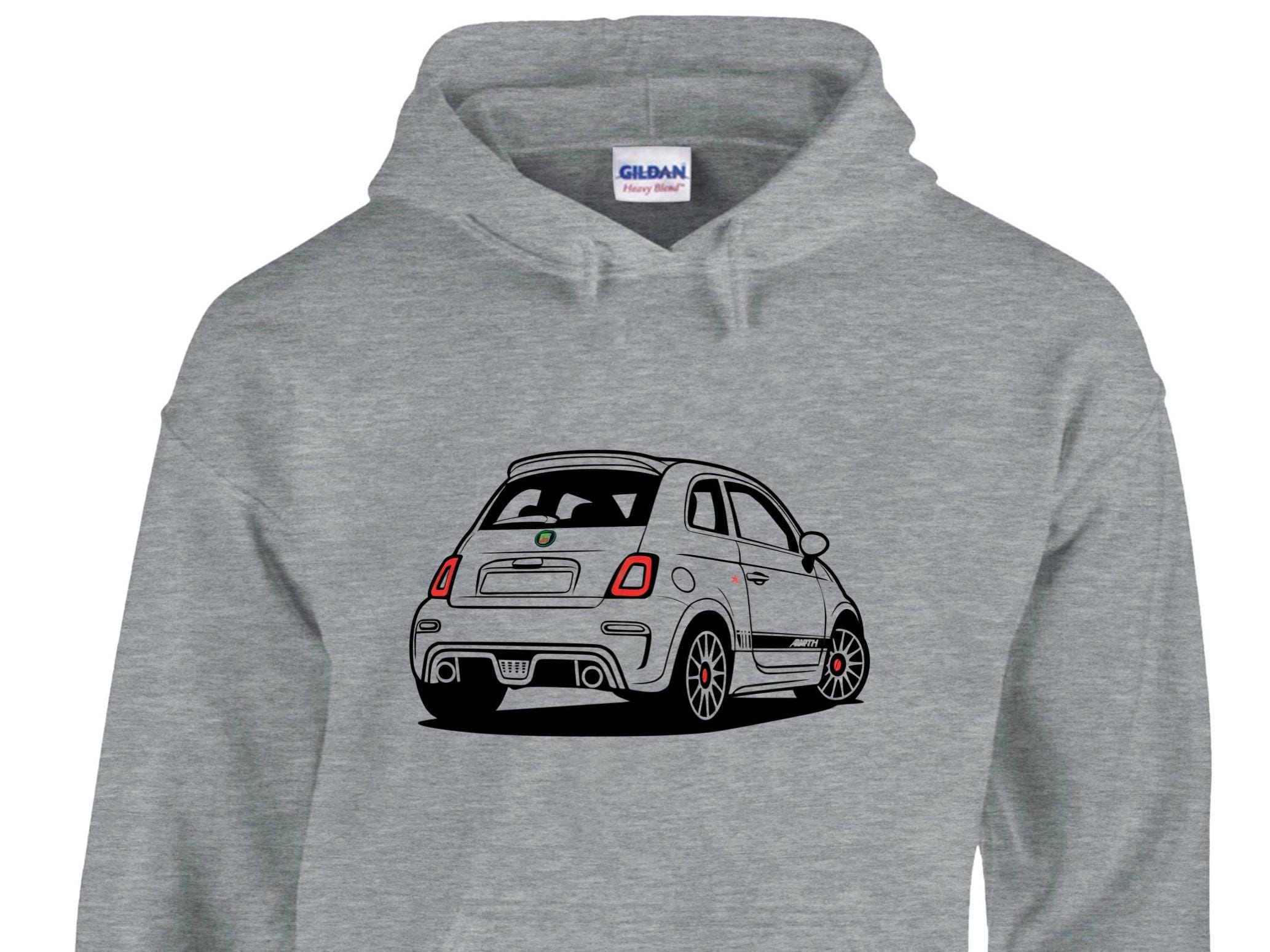 Abarth Fiat Auto Logo Hoodie – Bestickter Kapuzenpullover, Premium-Qualität, Schwarz, Gildan