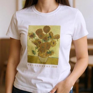 Van Gogh Sunflowers T-Shirt: Vintage Floral Art, Unisex Cotton Tee