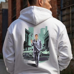 Secret Agent Hoodie – Retro Spy Artwork – Classic Action Hero Hoodie – Mafia Boss Streetwear