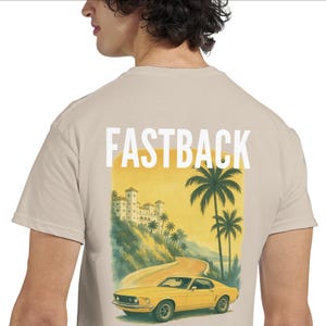Vintage Ford Mustang T-Shirt, Classic Fastback Muscle Car Tee, Vintage American Car Shirt, Gift for Him, Classic car tee